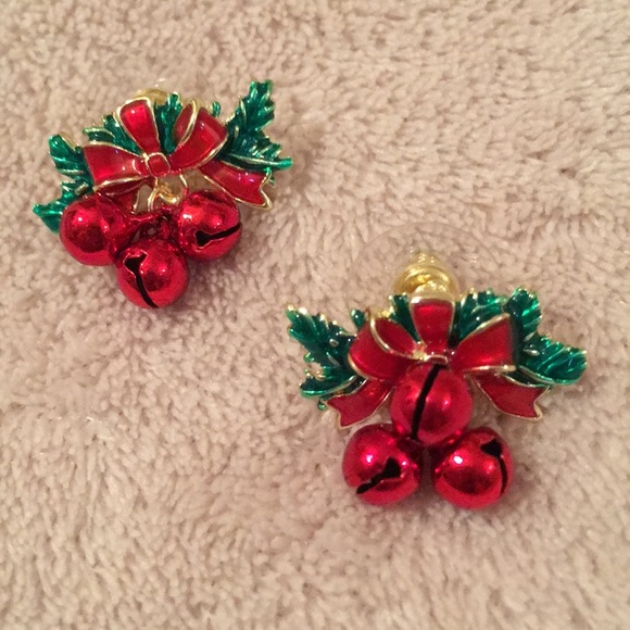 Jewelry - Holly Jingle Bells Holiday Pierced Earrings NWT